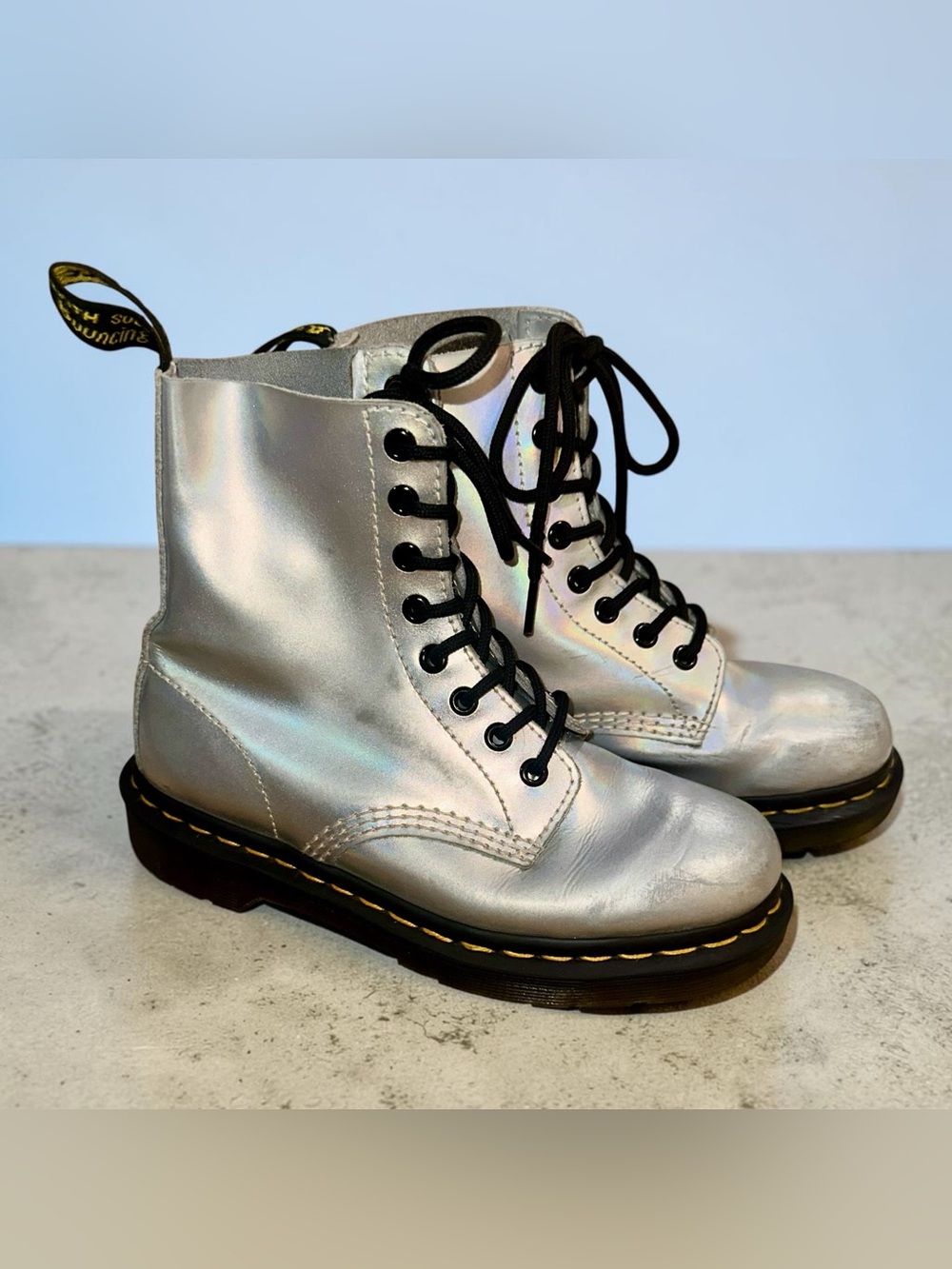 Dr. Martens Holographic Lace-Up Boots - Silver - Picture 2 of 16